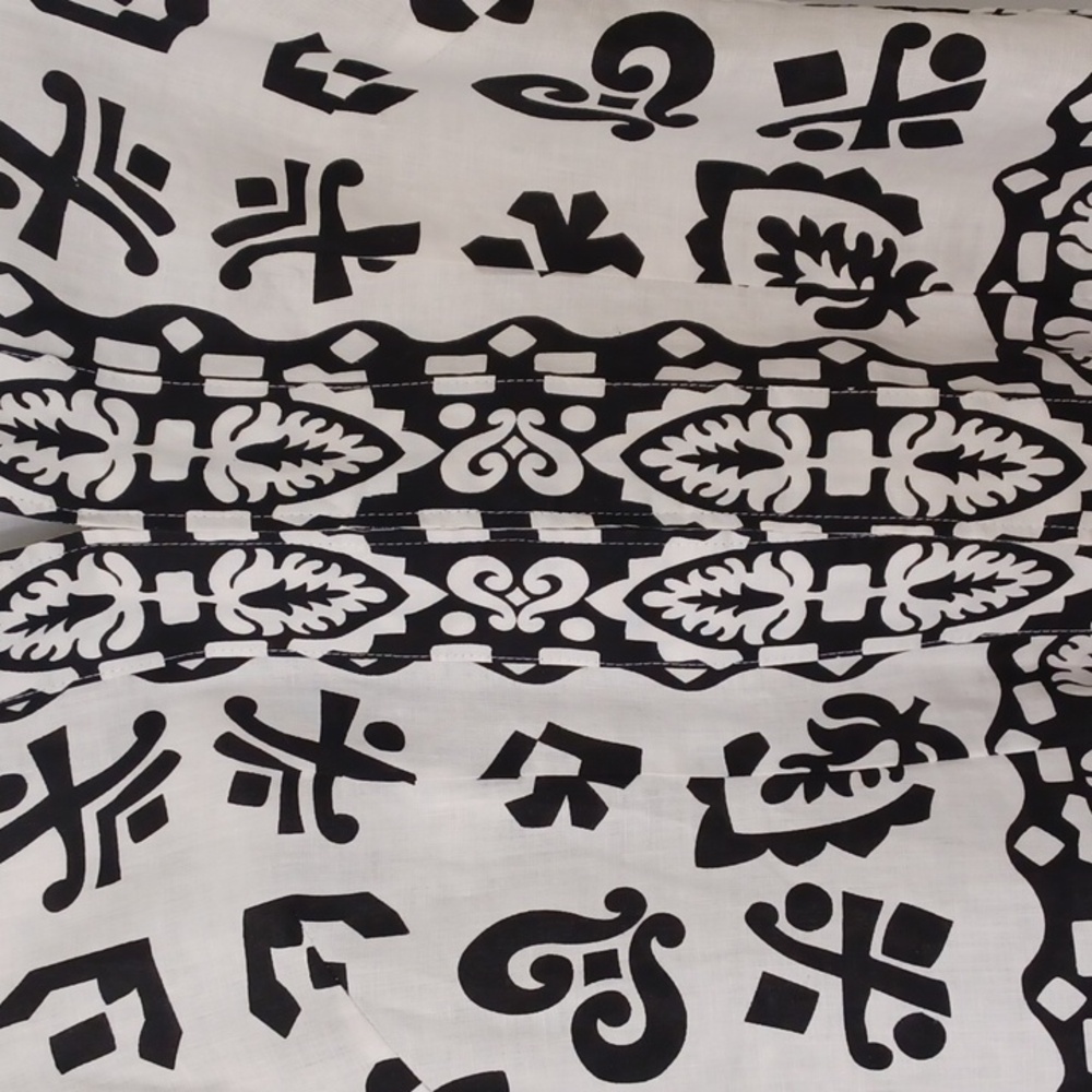 Richard Malcolm Sz 10P, Elegant Black and White, Linen Patterned Blouse/jacket - Picture 3 of 11